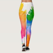 Abstrakte Regenbogenfarbe Leggings (Rückseite)