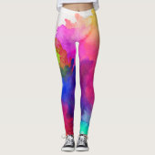 Abstrakte Regenbogenfarbe Leggings (Vorderseite)