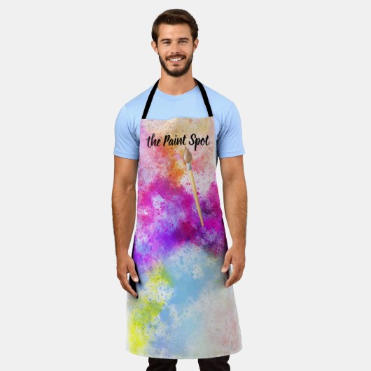 Abstrakte Regenbogenfarbe | Monogramm Schürze (Getragen)