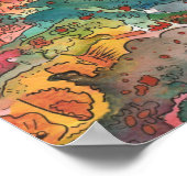 Abstrakte Regenbogenfarbe und Pen-Mischmedien 2 Poster (Ecke)