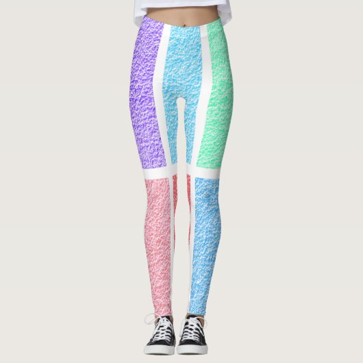 Abstrakte Regenbogenfarben Leggings (Vorderseite)