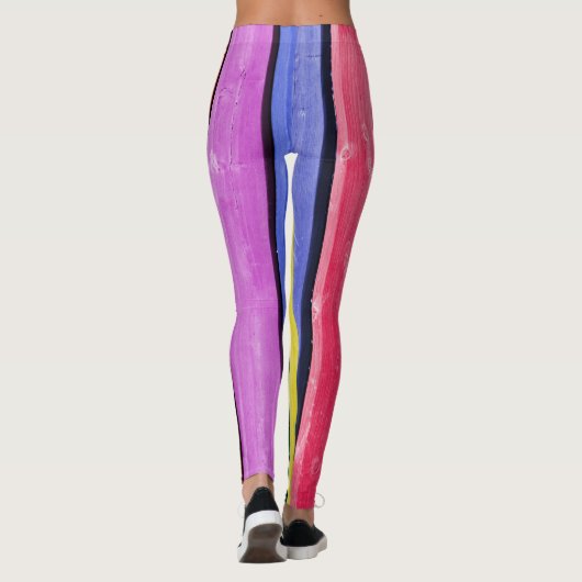 Abstrakte Regenbogenfarben Leggings (Rückseite)
