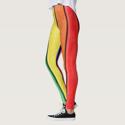 Abstrakte Regenbogenfarben Leggings (Links)