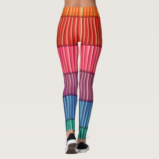 Abstrakte Regenbogenfarben Leggings (Rückseite)