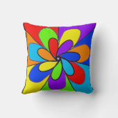 Abstrakte Regenbogenfarbene Blume Kissen (Rückseite)