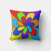 Abstrakte Regenbogenfarbene Blume Kissen (Vorderseite)