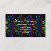Abstrakte Regenbogenfarbwellen Kalligrafie Visitenkarte (Rückseite)