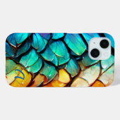 Abstrakte Regenbogenfische Scales Mit Monogramm Lu Case-Mate iPhone Hülle (Rückseite (Horizontal))