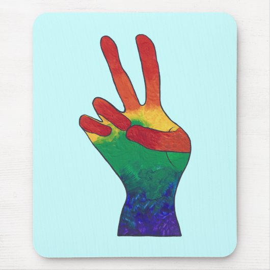Abstrakte Regenbogenfriedenshilfepads Mousepad (Vorne)