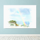 *~* Abstrakte Regenbogengebirge Ozean Künstlerisch Leinwanddruck (Insitu (Holzboden))