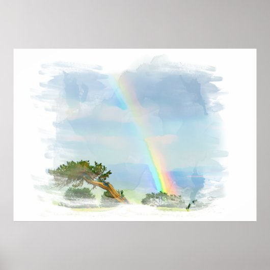 *~* Abstrakte Regenbogengebirge Ozean Künstlerisch Poster (Vorne)