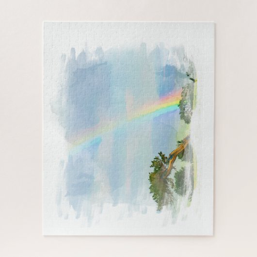 *~* Abstrakte Regenbogengebirge Ozean Künstlerisch Puzzle (Vertikal)