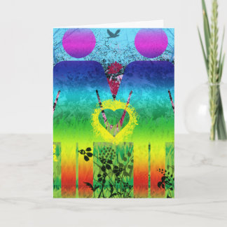 Abstrakte Regenbogengrunge-Liebe-Gruß-Karte Karte