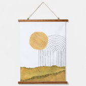 Abstrakte Regenbogenlandschaften Wandteppich Mit Holzrahmen (Vorderseite)