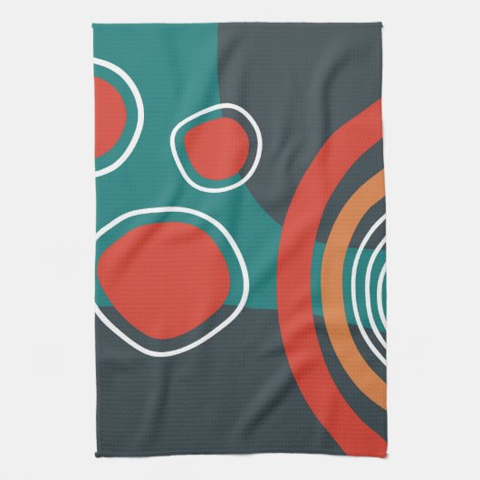 Abstrakte Regenbogenlinien, boho-Kunstwerke Geschirrtuch (Vertikal)