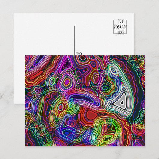 Abstrakte Regenbogennebel Postkarte (Vorne/Hinten)