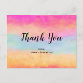 Abstrakte Regenbogenstreifen Danke Postkarte (Vorderseite)