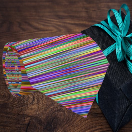 Abstrakte Regenbogenstreifen Geometrie Nerdy Krawatte