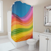 Abstrakte Regenbogenstruktur Duschvorhang (Beispiel)