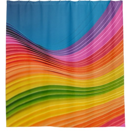Abstrakte Regenbogenstruktur Duschvorhang (Vorderseite)