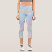 Abstrakte Regenbogentextur Capri Leggings (Vorderseite)