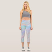 Abstrakte Regenbogentextur Capri Leggings (Vorderseite)