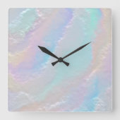 Abstrakte Regenbogentextur Quadratische Wanduhr (Vorderseite)