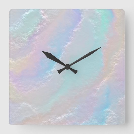 Abstrakte Regenbogentextur Quadratische Wanduhr (Vorderseite)