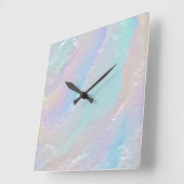 Abstrakte Regenbogentextur Quadratische Wanduhr (Winkel)