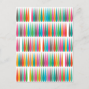 Abstrakte Regenbogentropfen farbenfrohe, moderne M Postkarte