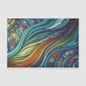 Abstrakte Regenbogenwellen farbenfrohe Decoupage Seidenpapier (Vorderseite)