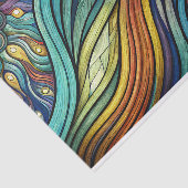 Abstrakte Regenbogenwellen farbenfrohe Decoupage Seidenpapier (Ausschnitt)