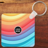Abstrakte Regenbogenwellen mit Hinzufügen Ihrer To Schlüsselanhänger (Rückseite)
