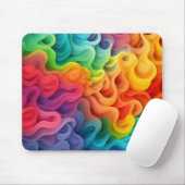 Abstrakte Regenbogenwellen Mousepad (Mit Mouse)