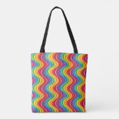 Abstrakte Regenbogenwellen Tasche (Rückseite)