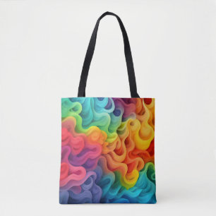 Abstrakte Regenbogenwellen Tasche