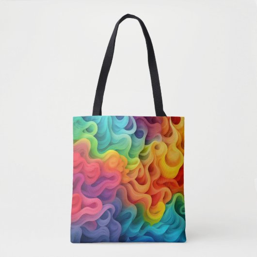 Abstrakte Regenbogenwellen Tasche (Vorderseite)