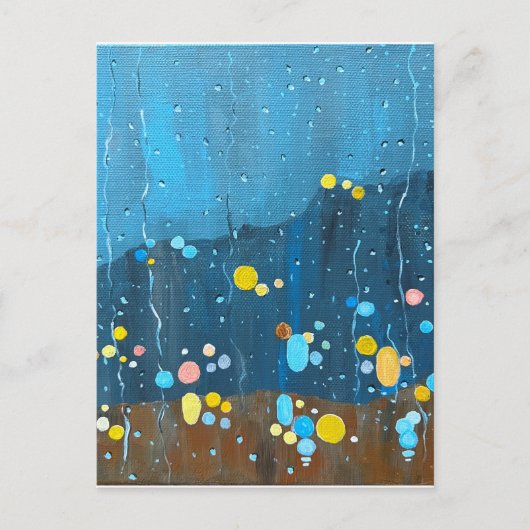 Abstrakte Regenschmerzen Postkarte (Vorderseite)
