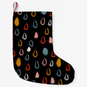 Abstrakte Regentropfen, Stammesdoodle. Kleiner Weihnachtsstrumpf