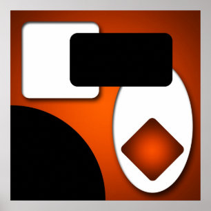 Abstrakte reiche moderne orange Formen AP0006 Poster