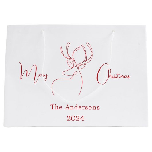 Abstrakte Rentiere Große Geschenktüte (Vorderseite)