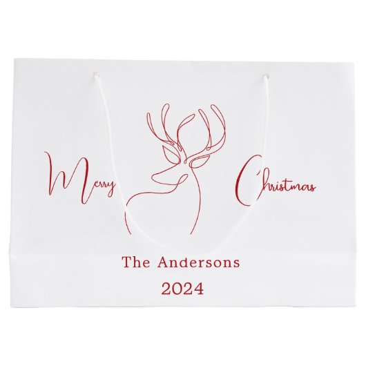 Abstrakte Rentiere Große Geschenktüte (Rückseite)