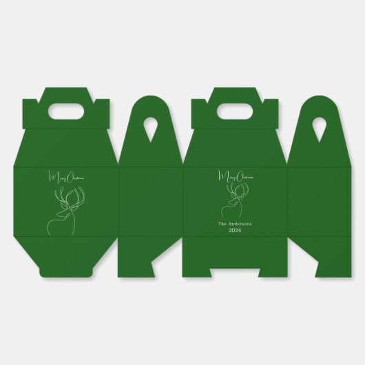 Abstrakte Rentiere, grün, modern Weihnachten Geschenkschachtel (Ungeklappt)