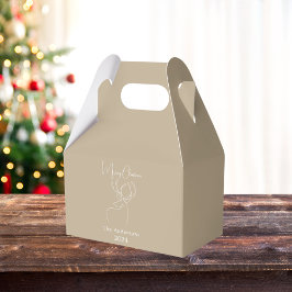 Abstrakte Rentiere in Beige Geschenkschachtel