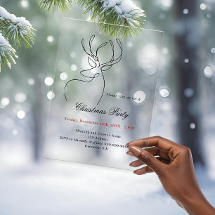 Abstrakte Rentiere modernes mattiertes Weihnachtsf Acryleinladungen