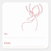 Abstrakte Rentiere Quadratischer Aufkleber (Vorderseite)