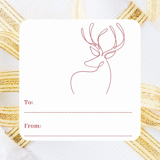 Abstrakte Rentiere Quadratischer Aufkleber