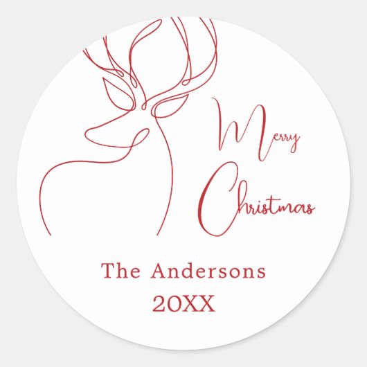 Abstrakte Rentiere Runder Aufkleber (Vorderseite)