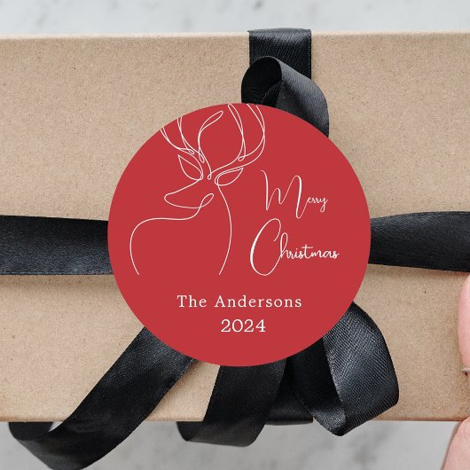 Abstrakte Rentiere Runder Aufkleber