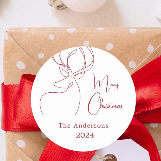 Abstrakte Rentiere Runder Aufkleber